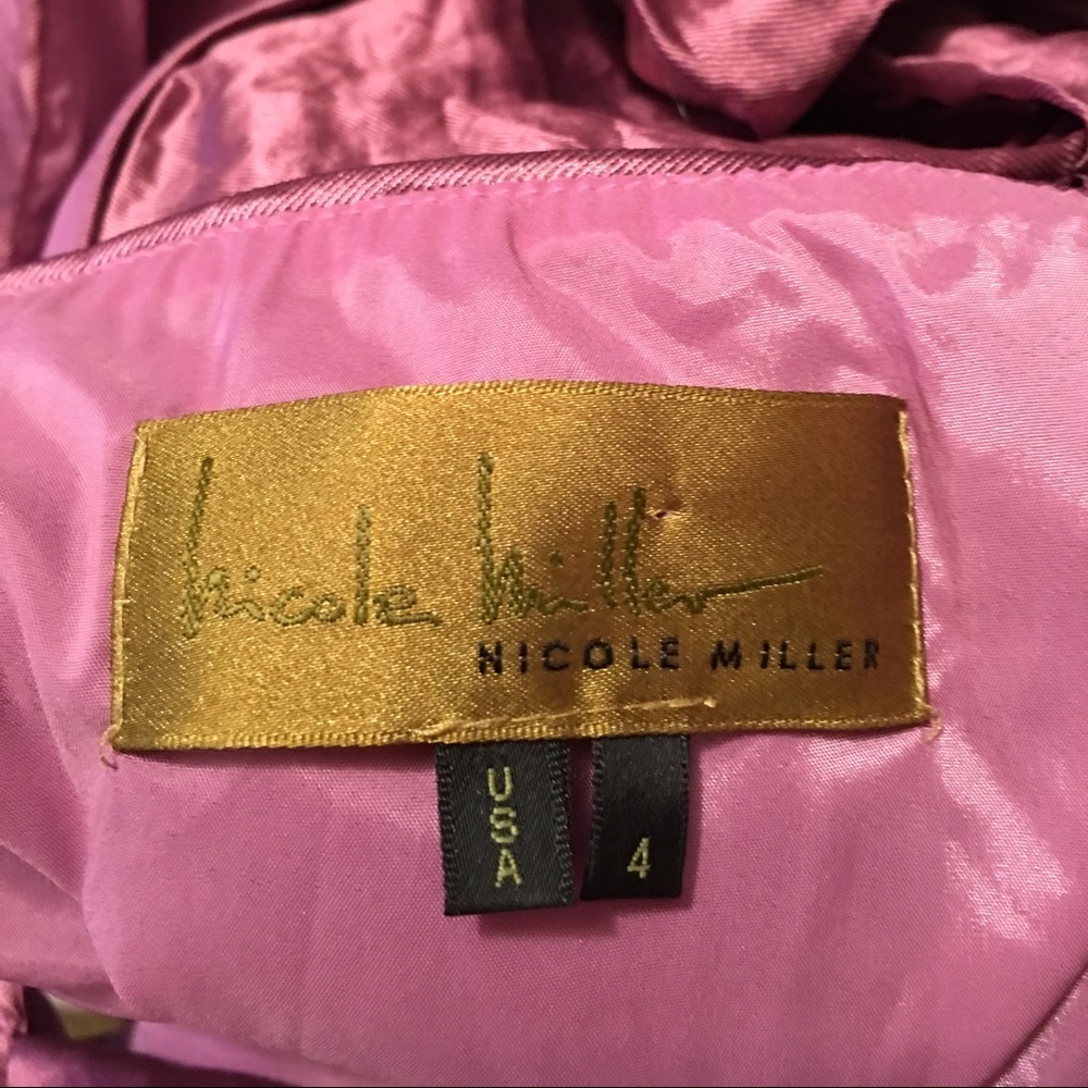 Nicole Miller Techno Metal Dress-Dark mauve - Picture 4 of 4